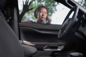 Women locked out of car
